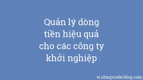 Quản lý dòng tiền hiệu quả cho các công ty khởi nghiệp - Thumbnail
