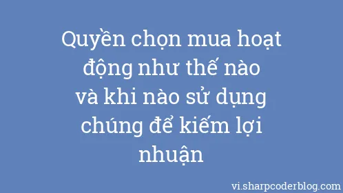 Quyền chọn mua hoạt động như thế nào và khi nào sử dụng chúng để kiếm lợi nhuận - Thumbnail