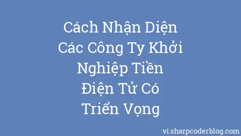 Cách Nhận Diện Các Công Ty Khởi Nghiệp Tiền Điện Tử Có Triển Vọng - Thumbnail