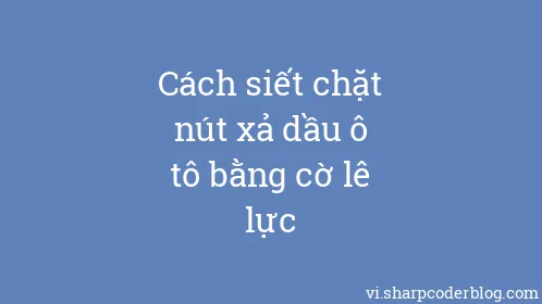 Cách siết chặt nút xả dầu ô tô bằng cờ lê lực - Thumbnail