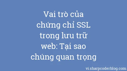 Vai trò của chứng chỉ SSL trong lưu trữ web: Tại sao chúng quan trọng - Thumbnail