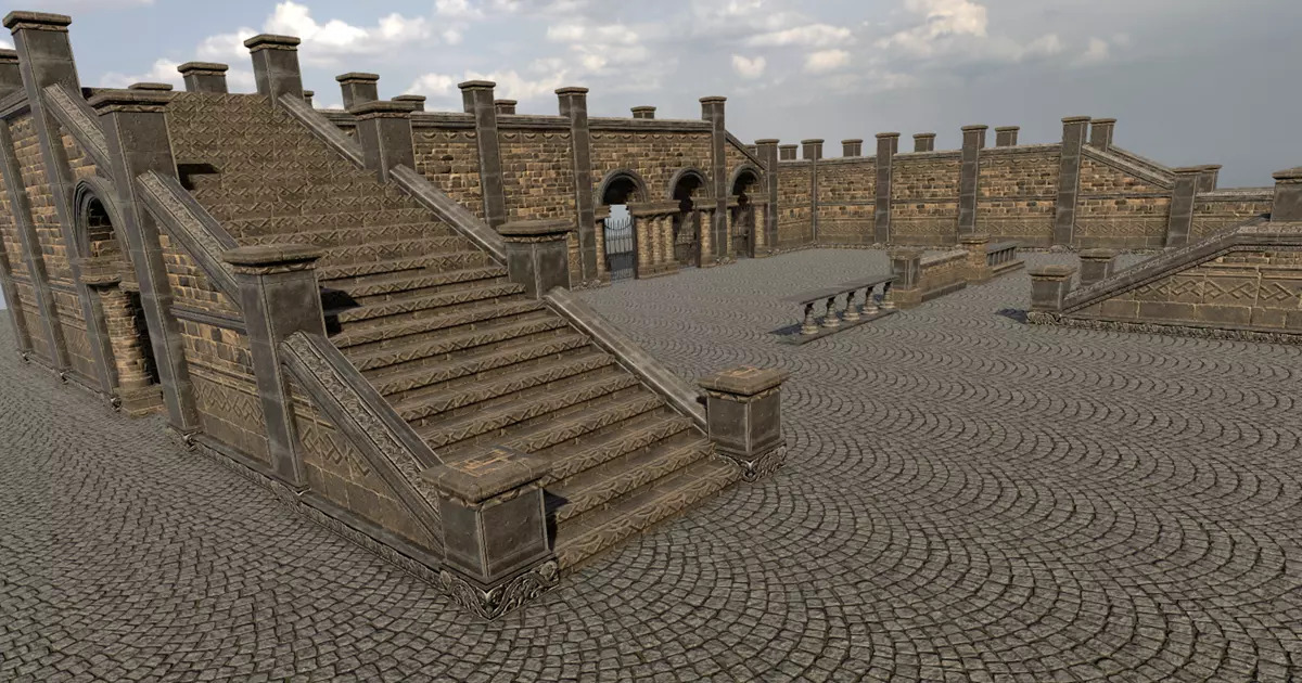 Gói Courtyard mô-đun từ Unity Asset Store.