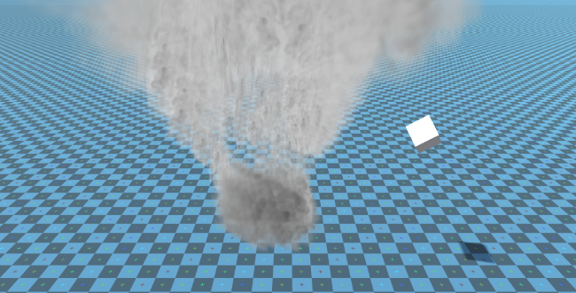 Khối lập phương bị lốc xoáy kéo vào.